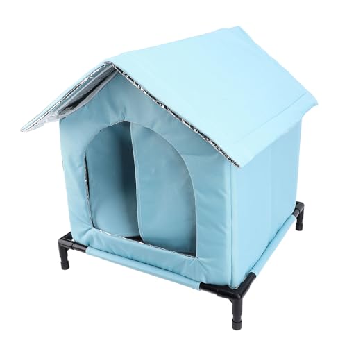 YolieraArt Outdoor-Katzenhaus für streunende Katzen, Winter, warmes Wasserabwehr, regendicht, großer Platz, alle Jahreszeiten, geschlossenes Zelt, isoliert, kaufester Unterschlupf (blau) von YolieraArt