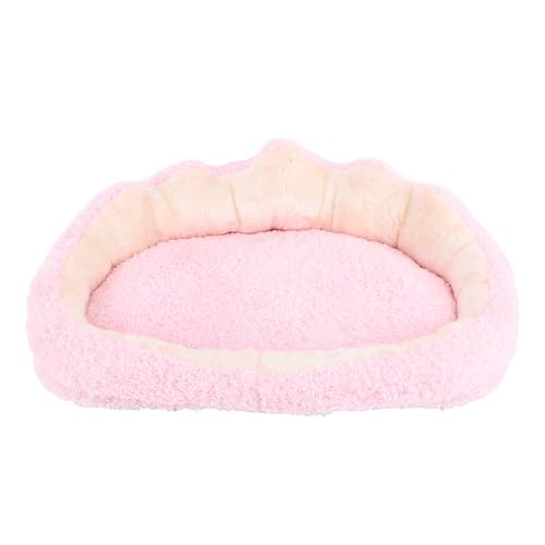 YolieraArt Plüsch-Haustierbett für Hunde und Katzen, dickes warmes Schlafsofa für den Winter, multifunktionale, geräumige Liege, stabil mit Plüschmaterialien, bequemer Ruheplatz (Rosa) von YolieraArt