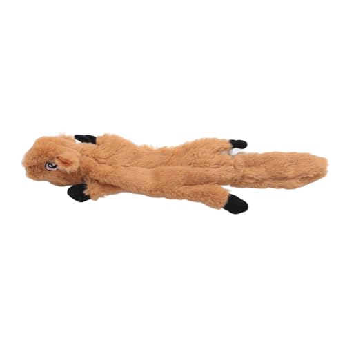 YolieraArt Quietschendes Plüsch-Hundespielzeug, flach, ungefüllt, Haustier-Kauspielzeug, Polyester-Plüsch, weich, bequem mit starken Nähten, Tierform, lebendige Farben, interaktive Quietscher im Kopf von YolieraArt