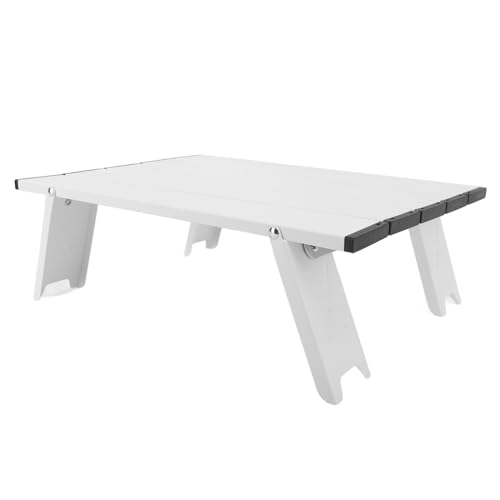 YolieraArt Ultraleichter Klapptisch, tragbarer Aluminium-Campingtisch, kompakter Mini-Schreibtisch für Picknick im Freien, Zelt-Teetisch mit Tragetasche von YolieraArt