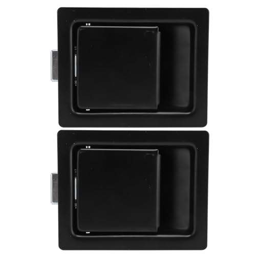 YolieraArt Verriegelung für bündiges Paddelgriff, 127 x 102 mm, Karbonstahl, schwarzes Finish, für LKW, Wohnmobil, Werkzeugkasten, Schranktür, max. 10 mm, 2 Stück von YolieraArt