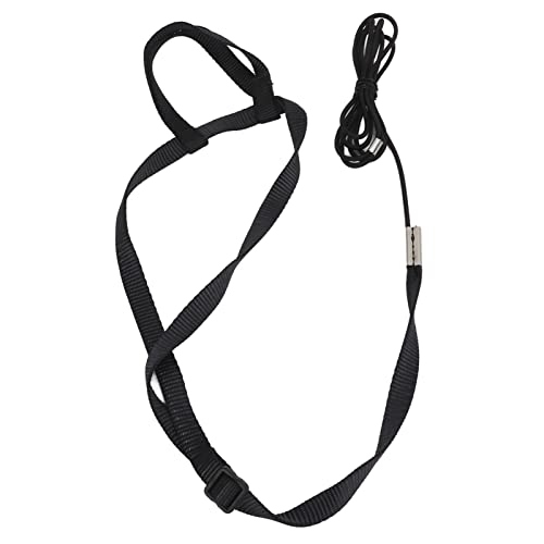YolieraArt Vogelgeschirr, ultraleichte Leine, verstellbares Papageien-Fliegenseil für Spielpartys im Freien, weiches Nylon-Gurtband mit Satin-Textur, Metallschnalle, 8-förmiger Gurt (schwarz) von YolieraArt