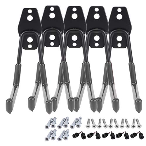 YolieraArt Wandmontierte Garagenhaken, Organisation, Aufhänger für Elektrowerkzeug, Seil, Schaufel, Fahrradschlauch, Schwarz, 5 Stück von YolieraArt