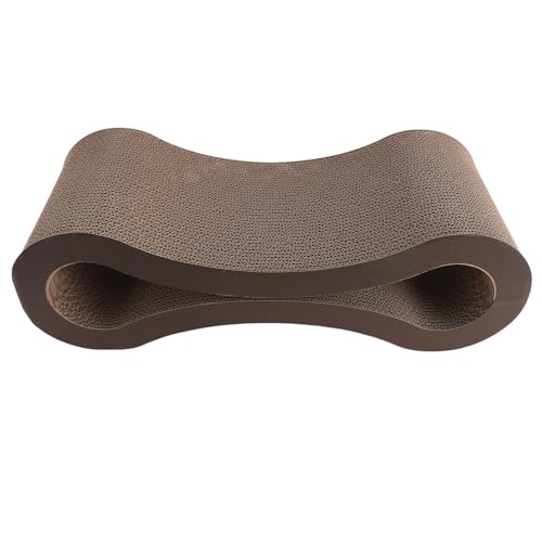 YolieraArt Wellpapp-Lounge, wendbare Kratzunterlage für Katzen, extra dickes ergonomisches Design, doppelte Verwendung zum Ausruhen und Spielen, schützt Möbel, geeignet für alle Katzengrößen (Braun) von YolieraArt