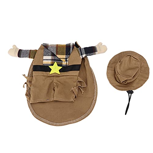 YolieraArt Western-Cowboy-Hundekostüm mit Hut, Polyester-Haustier-Outfit für Katzen, kleine, mittelgroße Hunde, Halloween, Weihnachten, Party, Tierkleidung (M) von YolieraArt