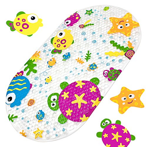 Yolife Badewannenmatte Wanneneinlage Schönen Optik Anti-Rutsch Badematte Karikatur Entwurf Massage Dusche Badematte für Kinder 39 x 69 cm von Yolife