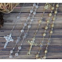 Fast Shipping Handarbeit Schöner Gold-Rosenkranz, Hochzeit Rosenkranz, Kommunion Taufe Bestätigung Rosenkranzgeschenk von YolisBridal