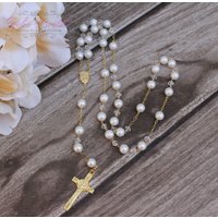 Fast Shipping Handarbeit Schöner Rosenkranz, Hochzeit Kommunion Taufe Bestätigung Rosenkranzgeschenk von YolisBridal