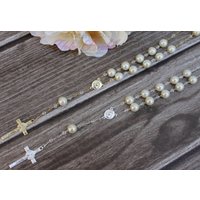 Fast Shipping Handarbeit Schöner Rosenkranz, Hochzeit Kommunion Taufe Bestätigung Rosenkranzgeschenk von YolisBridal