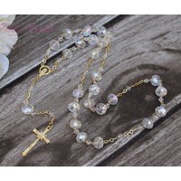 Fast Shipping Silber Oder Gold Ab Schöner Rosenkranz, Hochzeit Kommunion Taufe Bestätigung Rosenkranzgeschenk von YolisBridal