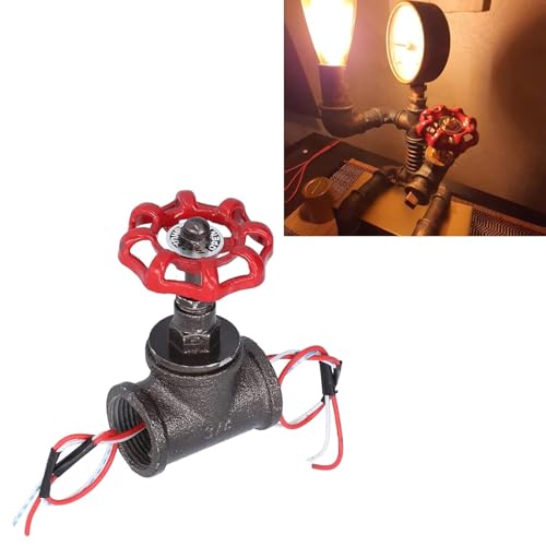 Schreibtischlampe Kugelventil lichtschalter Antikes Absperrventile Vintage 3/4 Zoll SAbsperrventil Rotierender Lichtschalter mit elektrischem Draht für Steampunk Lampen Tischlampen von Yolispa