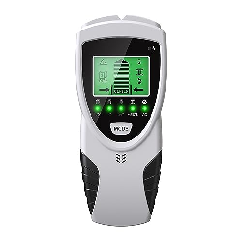 Yolispa 5 in 1 Stud Center Finder Wall Scanner with Green Backlit Display Handheld Stud Detector for Wood Live AC Wire Metal Studs von Yolispa