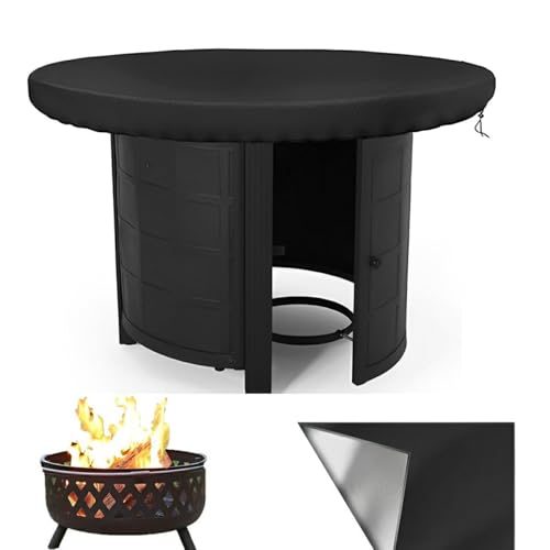Yolispa Feuerplatte Abdeckung 100cm Runde Grillplatte Schutzhülle wasserdichte Abdeckung Anti- UV Grillplatte Schutzhülle Feuerplattenabdeckung mit Kordelzug für Feuerplatte und Grillplatte von Yolispa