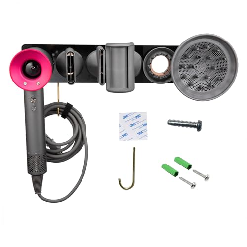 Yolispa Haartrocknerhalter Haartrockner Fönhalter Universal Wandhalterung Organizer Wandhalterung Kabelhalter Föhnhalterung für Dyson HD08 HD01 HD02 HD03 HD04 von Yolispa