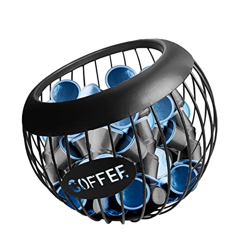 Yolispa Kaffeekapsel Halter Große Kaffeekapseln Aufbewahrung K-Tasse und Espresso Kaffeekapsel Organizer Kaffee Pod Halter Espresso Kapsel Veranstalter Lagerung Korb für Theke und Kaffeebar von Yolispa