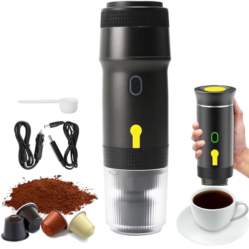 Yolispa Kaffeemaschine Auto Espressomaschine 12V, Tragbare Elektrische Espressomaschine Camping Kompatibel mit gemahlenem Kaffee NS Kapsel für Auto Kabellos 3 in 1 Kapsel Pulver Yolispa Kaffeemaschine Auto Espressomaschine 12V, Tragbare Elektrische Espressomaschine Camping Kompatibel mit gemahlenem Kaffee NS Kapsel für Auto Kabellos 3 in 1 Kapsel Pulver von Yolispa