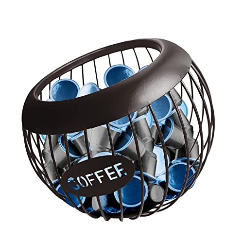 Yolispa Kaffeekapsel Halter Große Kaffeekapseln Aufbewahrung K-Tasse und Espresso Kaffeekapsel Organizer Kaffee Pod Halter Espresso Kapsel Veranstalter Lagerung Korb für Theke und Kaffeebar von Yolispa