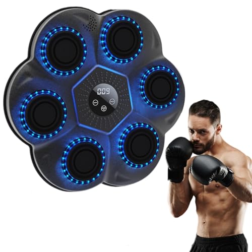 Yolispa Music Boxing Machine, Boxmaschine mit Musik für Erwachsene Kinder 9 Modi 18 Geschwindigkeiten, LED Licht Bluetooth Musikboxing Maschine mit Boxhandschuhen Elektronische Boxmaschine Yolispa Music Boxing Machine, Boxmaschine mit Musik für Erwachsene Kinder 9 Modi 18 Geschwindigkeiten, LED Licht Bluetooth Musikboxing Maschine mit Boxhandschuhen Elektronische Boxmaschine von Yolispa