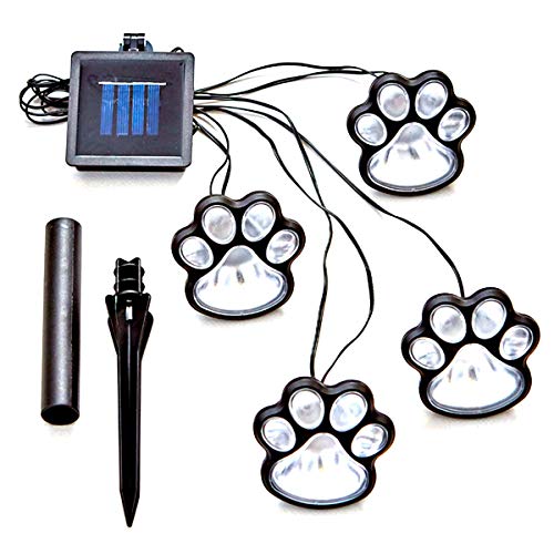 Yolispa Pfote Druck Solar Garten 4- Pfote Boden Hund Katze Paw LED Solar Lampe für Garten Terrasse Yard Decor Gehweg von Yolispa