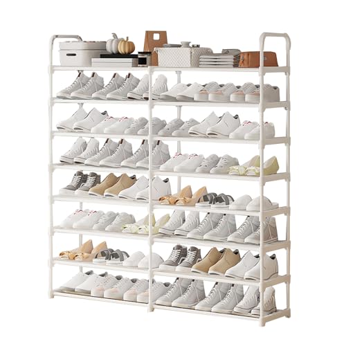 Yolispa Schuhregal 8 Ebenen Schuhständer, Doppelreihiges Großes Schuhregal für den Eingangsbereich für 35-48 Paar Schuhe für den Wohnzimmer-Schrank von Yolispa