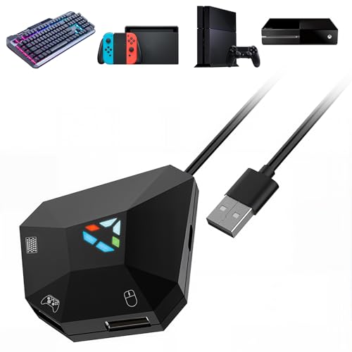 Yolispa Tastatur-Maus-Konverter-Adapter für N-Switch/PS3/PS4/Xbox One/Xbox 360 Wired USB Anschluss Adapter LED Indikator Konverter von Yolispa