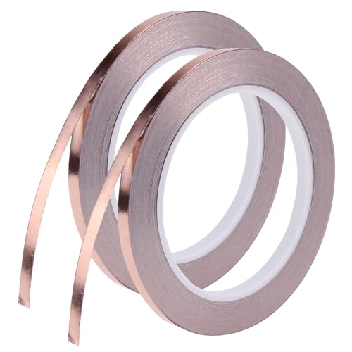 Yolistar 2pcs Kupferfolie Klebeband, Selbstklebend Kupferfolienband, Leitende Kupferband, Abschirmband Kupferfolie für EMI-Abschirmung, Schneckenabwehrmittel, Handwerk, Elektro-Reparaturen (5MM x 50M) Yolistar 2pcs Kupferfolie Klebeband, Selbstklebend Kupferfolienband, Leitende Kupferband, Abschirmband Kupferfolie für EMI-Abschirmung, Schneckenabwehrmittel, Handwerk, Elektro-Reparaturen (5MM x 50M) von Yolistar