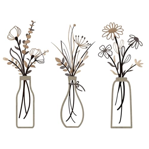 3 Stück Metall Blumen Vase Wanddekoration, Wandkunst Badezimmer Dekoration Minimalistische Wanddekor für Wohnzimmer Schlafzimmer Garten, Rustikales Haushaltsdekor, Hauswarmung 3 Stück Metall Blumen Vase Wanddekoration, Wandkunst Badezimmer Dekoration Minimalistische Wanddekor für Wohnzimmer Schlafzimmer Garten, Rustikales Haushaltsdekor, Hauswarmung von Yoljun