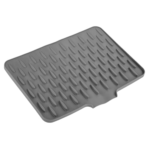 Silikon Abtropfmatte für Spüle und Arbeitsplatte, Auslaufsicherer Arbeitsplattenschutz mit Effektiver Wasserumleitung, Rutschfest und Hitzebeständig Silikonmatte für Töpfe, Pfannen von Yoljun