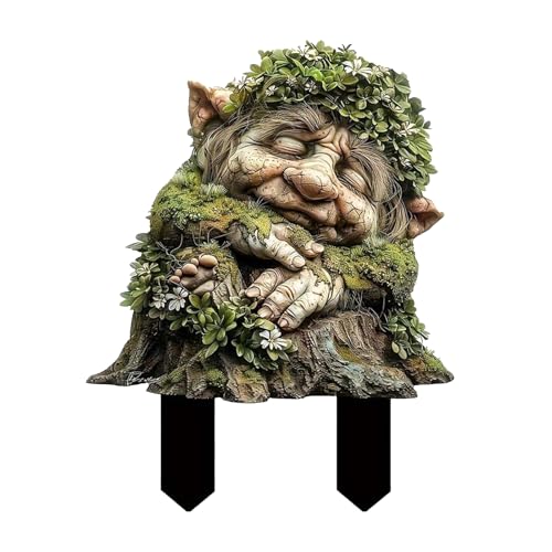 Yoljun Gartendeko für Draußen Wetterfest Troll Figur, Lustige Gartenfigur aus Acryl, Märchenhafter Waldgeist Gartenstecker, Gartendeko Figuren für Feengarten, Elfen Figuren Garten Yoljun Gartendeko für Draußen Wetterfest Troll Figur, Lustige Gartenfigur aus Acryl, Märchenhafter Waldgeist Gartenstecker, Gartendeko Figuren für Feengarten, Elfen Figuren Garten von Yoljun