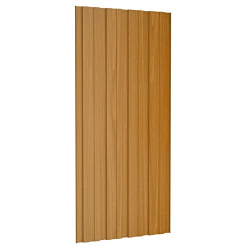 Yolola 12 STK. Dachpaneele Dachpfannen Profilblech Trapezblech Dachblech Stahlblech Trapezbleche Dachplatten Metallblech Dach Platten Verzinkter Stahl Helles Holz 100x45cm von Yolola