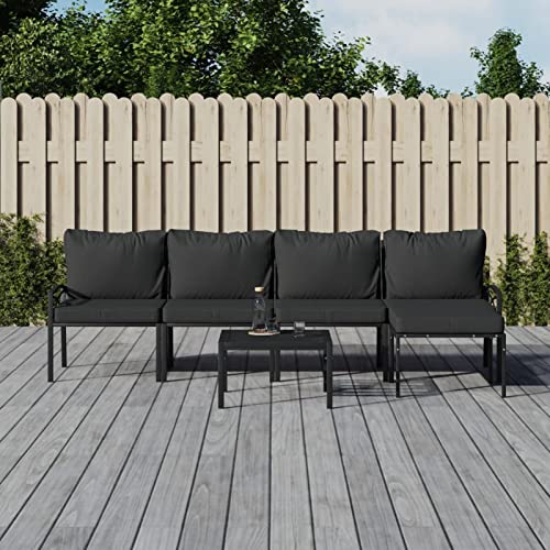 Yolola 6-TLG Lounge-Set, Gartenmöbel-Set aus Aluminium mit Tisch, Gartenlounge Set,Lounge Gartenmöbel Set,Gartenlounge Outdoor, inkl. Kissen von Yolola