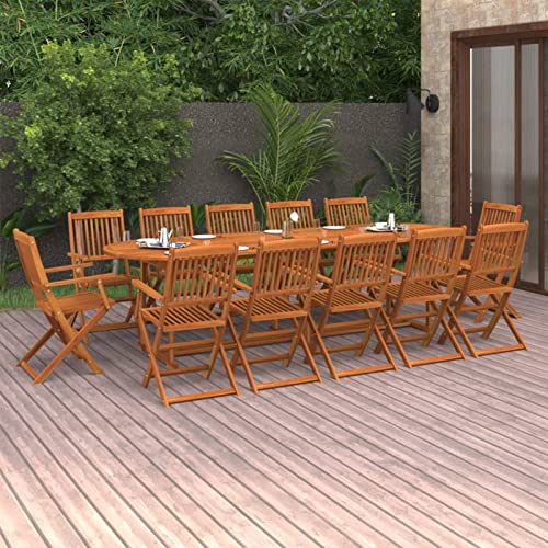 Yolola Gartenmöbel Set Holz 12 Personen, Garten Sitzgruppe Gartenmöbel Essgruppe Gartengarnitur Sitzgarnitur Gartentisch Massivholz Akazie 280x90x75cm von Yolola