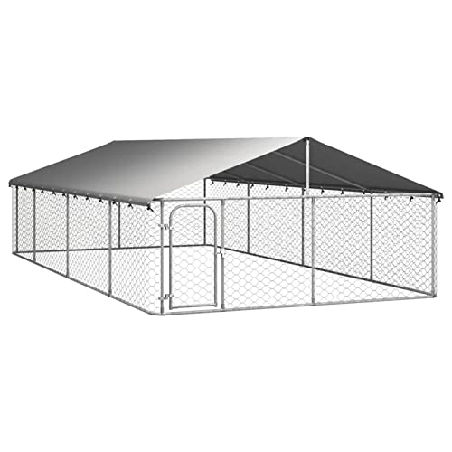 Yolola Outdoor-Hühnerstall,Hühnerhaus Freilaufgehege Stahl mit Dach Freigehege Hühnergehege Hühnerkäfig,Gehege Hühner 600x300x150 cm Für Hühnern, Hennen, Enten und Anderen Kleintieren von Yolola