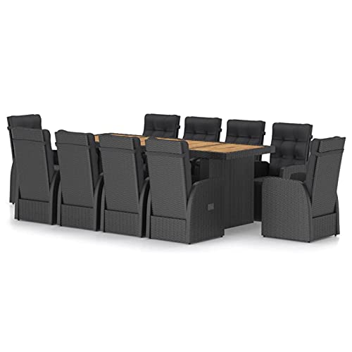 Yolola Rattan Personen Sitruppe Garten Esuppe 10 tenstuhl Verstellbar mit Auflagen Rattan Garmöbel Set Gartenmöbel Esruppe Gartarnitur Schwarz und Braun von Yolola