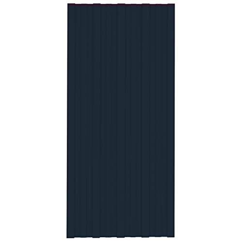Yolola Trapezblech 12 x Dachbleche Trapezblech Trapezbleche Profilblech Wellblechdach 100 x 45 cm Trapezblech Anthrazit Wellblechplatten Trapezblech Aluminium Dach Pulverbeschichteter Stahl von Yolola
