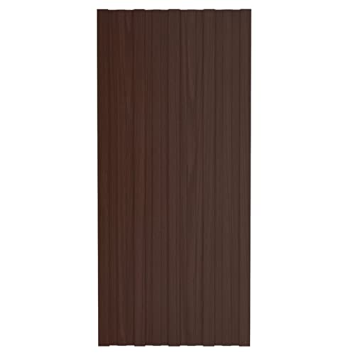 Yolola Trapezblech 12 x Dachbleche Trapezblech Trapezbleche Profilblech Wellblechdach 100 x 45 cm Trapezblech Braun Wellblechplatten Trapezblech Aluminium Dach Pulverbeschichteter Stahl von Yolola