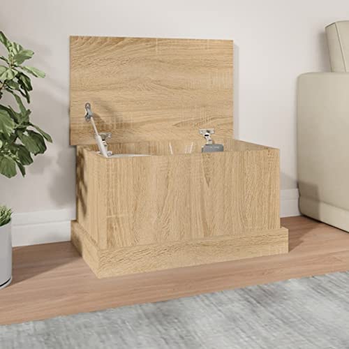 Yolola Truhe Mit Stauraum Aufbewahrungsbox Sonoma-Eiche Holztruhe Truhenbank Mit Stauraum Truhe Aufbewahrung Schuhbank mit Stauraum Sitzbank mit Stauraum50x30x28 cm Holzwerkstoff von Yolola