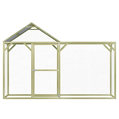 Yolola hühnerkäfig Outdoor,hühnerkäfig Holz,Hühnerstall Hühnerhaus Geflügelstall Freilaufgehege,HühnervoliereKaninchenstall,Gefügelstall Voliere 3x1,5x2 m Imprägniertes Kiefernholz von Yolola