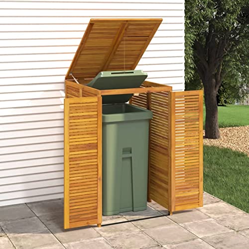 Yolola mülltonnenbox 1er Holz Mülltonnenverkleidung 1Tonnen 240L mülltonnenverkleidung Holz Müllcontainer Mülltonnenschrank Müllbox Draußen -70x89x117 cm von Yolola