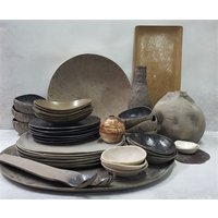 Ostergeschirr-Set, 39-Teiliges Geschirrset, Steinzeug-Geschirrset Für 6, Komplettes Wabi Sabi-Geschirrset, Keramikgeschirr, Einzigartiges Geschirr von YomYomCeramic