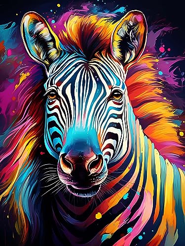 Yomiie DIY 5D Diamond Painting Zubehör Voll Full Set Zebra Diamant Painting Bilder Tier Stickerei Strass Diamant Malerei Kunsthandwerks Gemälde Wanddekoration 30x40cm von Yomiie