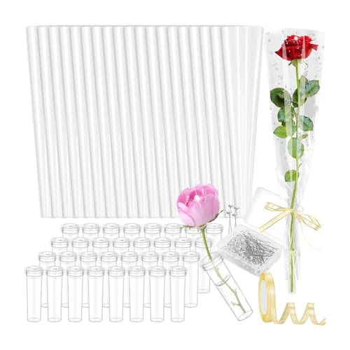 Yominerr 50 Stcs Single Rose Sleeve mit Blumenwasserrohre für Blumensträuße Valentinstag Muttertag zum Muttertag zum Valentinstag Yominerr 50 Stcs Single Rose Sleeve mit Blumenwasserrohre für Blumensträuße Valentinstag Muttertag zum Muttertag zum Valentinstag von Yominerr
