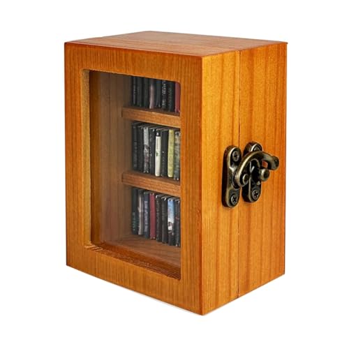 Yominerr Angst-Bücherregal, Mini-Bücherregal-Ornament, Miniatur-Bücherregal, Schütteln Sie Ihre Angst-Bücherbibliothek mit 60 Mini-Büchern Ab von Yominerr