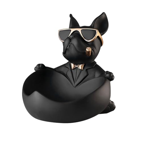 Yominerr Französische Bulldoggen-Skulptur mit Tablett - Hundestatue Aus Kunstharz, Schlüsselhalter, Aufbewahrungsbox für Den Eingangsbereich, Tierfigur Zur Heimdekoration Yominerr Französische Bulldoggen-Skulptur mit Tablett - Hundestatue Aus Kunstharz, Schlüsselhalter, Aufbewahrungsbox für Den Eingangsbereich, Tierfigur Zur Heimdekoration von Yominerr
