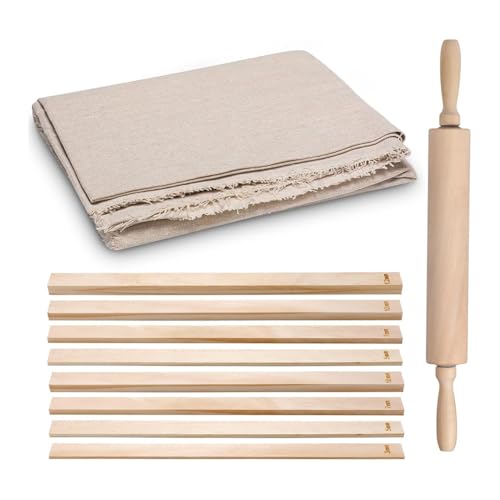 Yominerr Umfassende 12 -PC -Töpfertool -Sammlung für Lehrer - Holzrollstift, Breitkarte, Leinentischdecke und 5 Größen Rolling -Werkzeuge Yominerr Umfassende 12 -PC -Töpfertool -Sammlung für Lehrer - Holzrollstift, Breitkarte, Leinentischdecke und 5 Größen Rolling -Werkzeuge von Yominerr