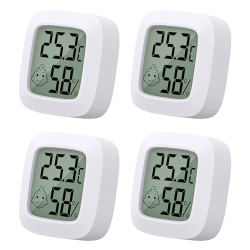 4 Stück Mini LCD Thermometer, Yomisee Thermometer Innen, Hygrometer Innen, Luftfeuchtigkeitsmesser Digital Thermometer Hygrometer für Babyzimmer Wohnzimmer Büro 4 Stück Mini LCD Thermometer, Yomisee Thermometer Innen, Hygrometer Innen, Luftfeuchtigkeitsmesser Digital Thermometer Hygrometer für Babyzimmer Wohnzimmer Büro von Yomisee
