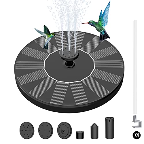 Yomisee Solar Springbrunnen, 1.4W Solarbrunnen für außen Garten Wasserpumpe Solar Schwimmender Fontäne Pumpe für Gartenteich, Vogel-Bad, Fisch-Behälter von Yomisee