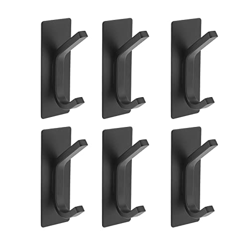 Yomiyuyr Klebe haken, an der Wand befestigter Dual-Handtuch-Haken mit starkem Halt, Edelstahl schwarz Doppelprong-Hänge haken für Badezimmer Küchen schrank Yomiyuyr Klebe haken, an der Wand befestigter Dual-Handtuch-Haken mit starkem Halt, Edelstahl schwarz Doppelprong-Hänge haken für Badezimmer Küchen schrank von Yomiyuyr