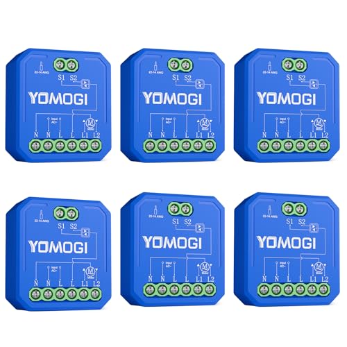YOMOGI Wlan Rolladenschalter mit RF Fernbedienung, Prozentkontrolle Wlan Rolladen Zeitschaltuhr für Rollläden/Jalousien/Markisen Fernsteuerung (mit Ferbedienung RF, 6) von Yomogi