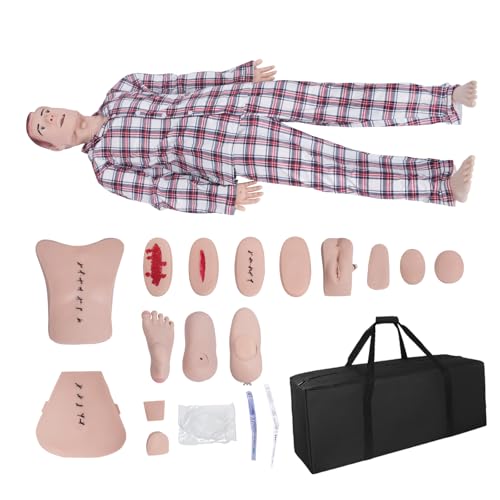 Krankenpflege Pflegepuppe Trainingspuppe, 165cm Lebensgroßes Patientenpflege Medizinisch Ausbildung Demonstration PVC Kunststoff, für Lehre & Bildung von YonGYun